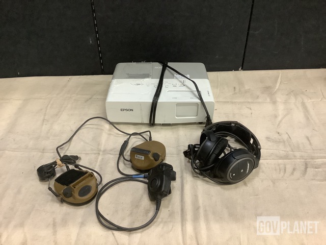 Surplus (1) LCD Projector, (1) Aviation Headset, (2) Radio 