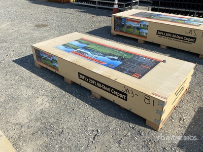 2022 TMG CP2020 20 ft x 20 ft All Steel Carport (Unused)