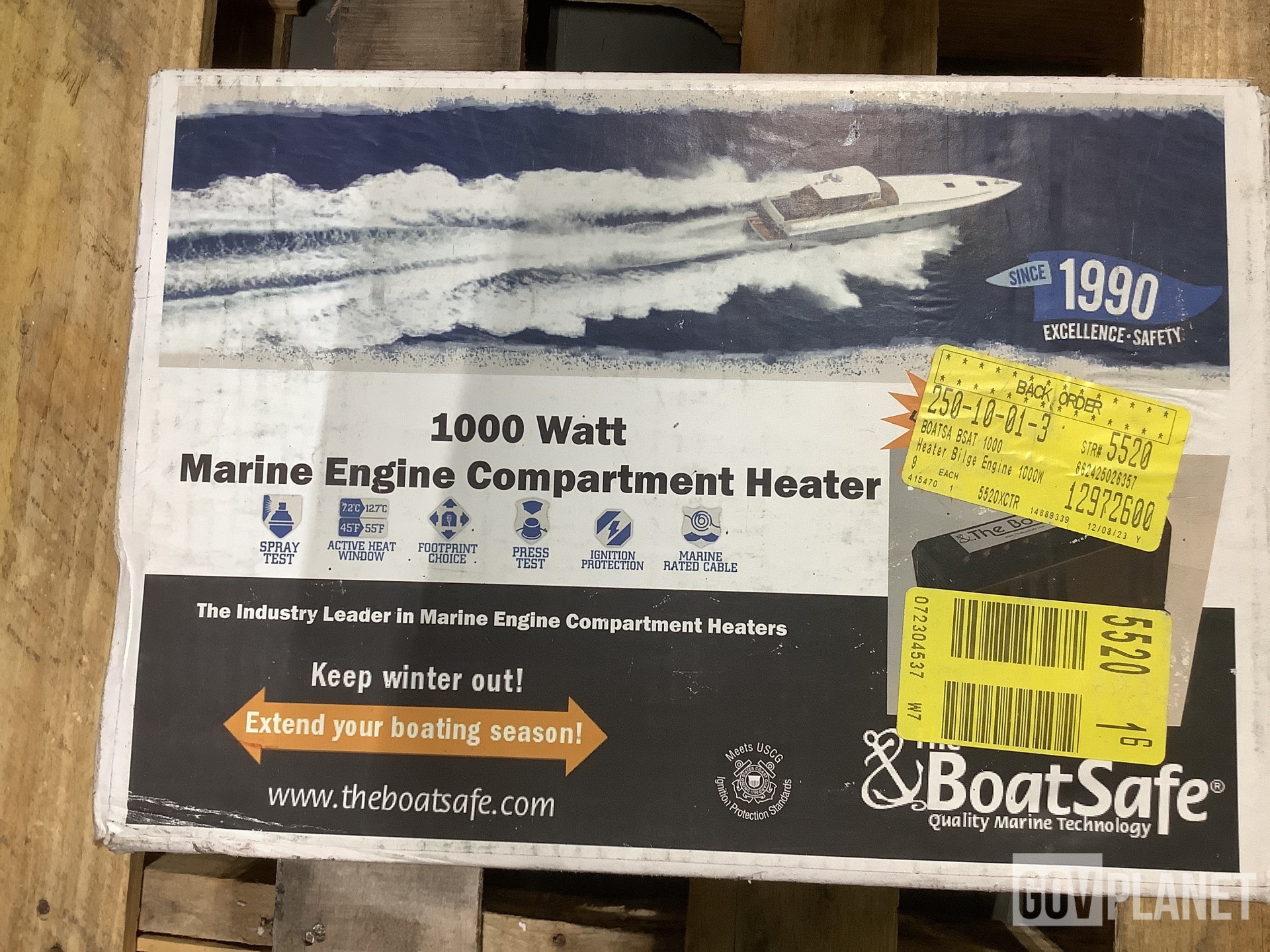 Surplus (8) BoatSafe BSAT-1000 Engine Compartment Heaters in Chambersburg,  Pennsylvania, United States (GovPlanet Item #7694318)
