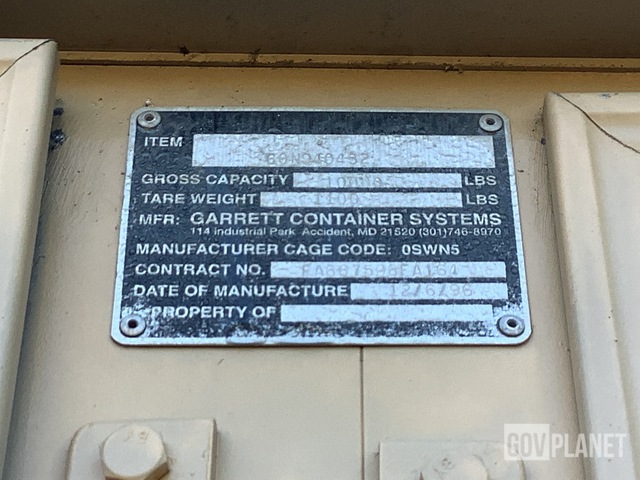 Surplus (4) Garrett Container Systems CON940432 Storage Containers in ...