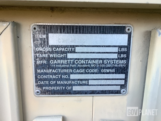 Surplus (4) Garrett Container Systems CON940432 Storage Containers in ...