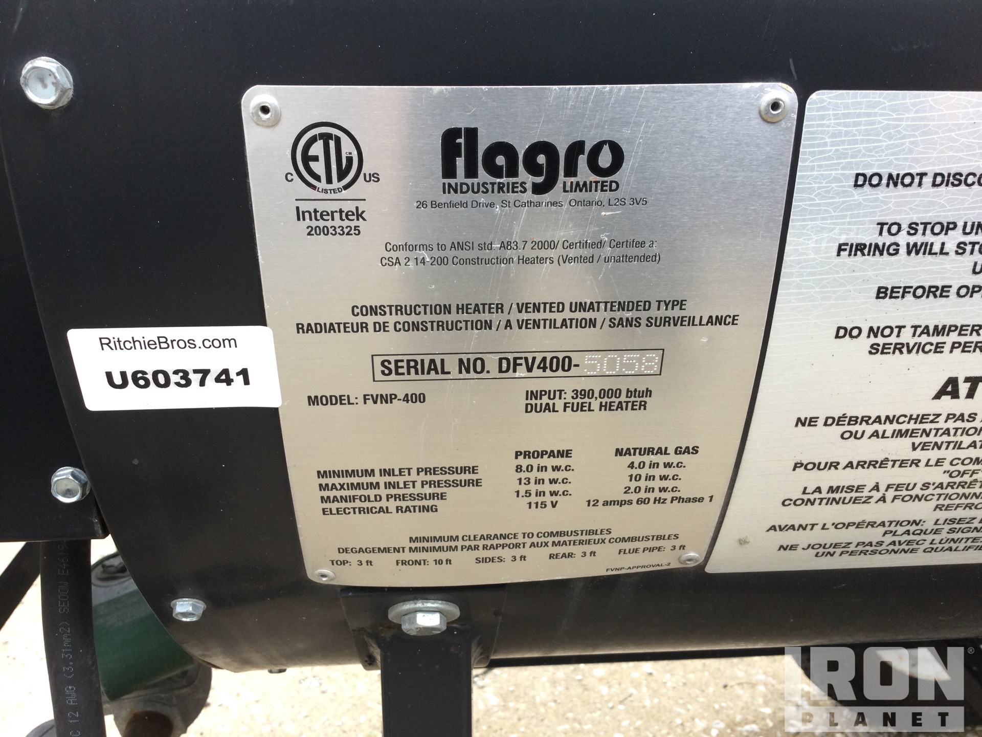 Flagro FVNP-400 390000 BTU Space Heater in Kansas City, Missouri, United  States (IronPlanet Item #8323370)