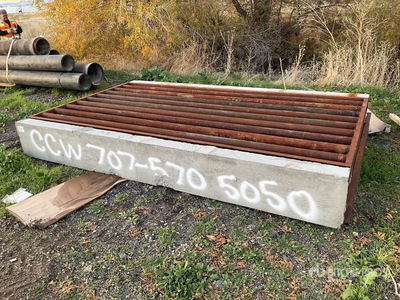 12 ft x 6 ft Cattle Guard Grate & Concrete Blocks