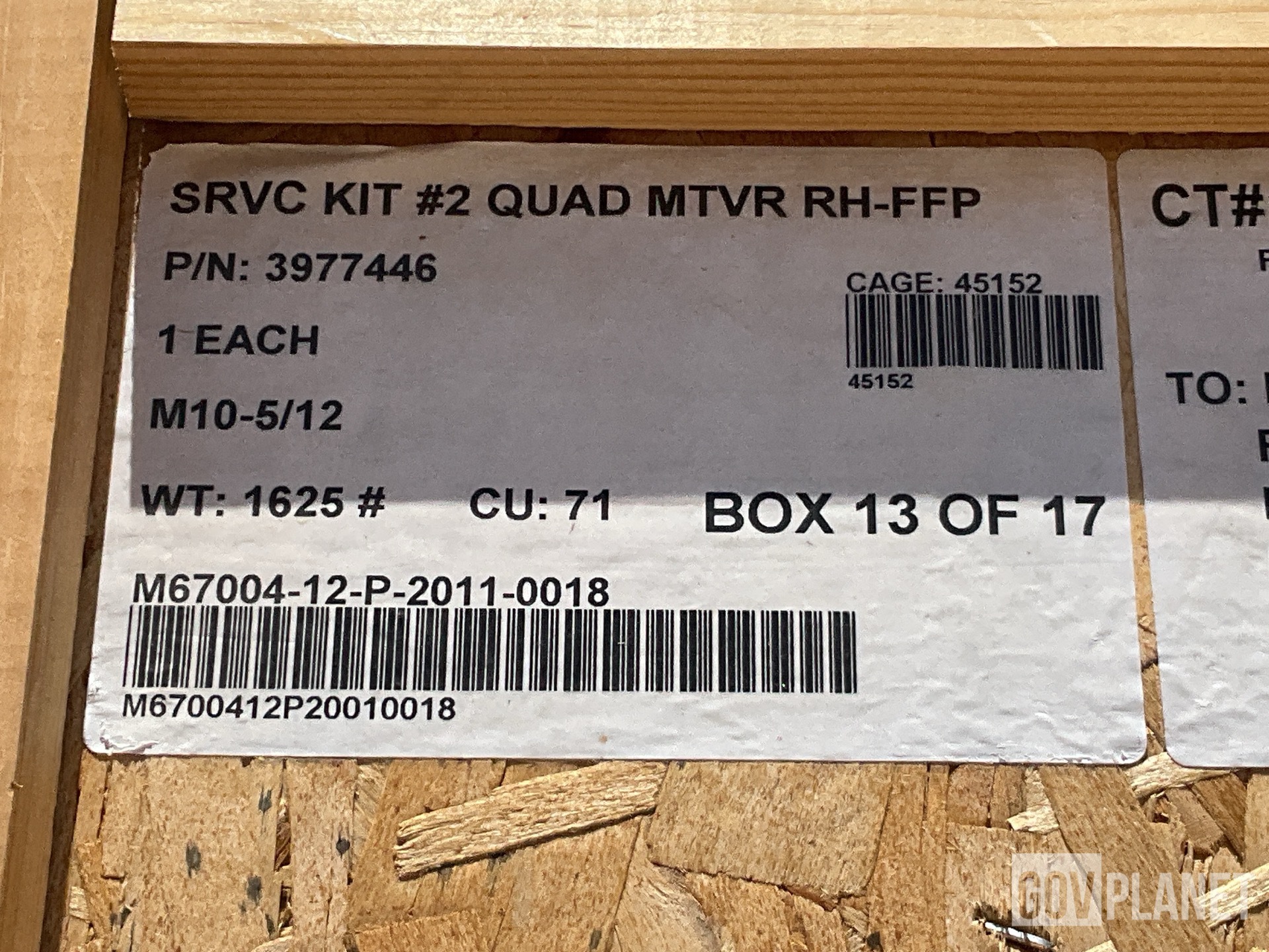 Surplus Oshkosh MTVR Axle Service Kit in Yermo, California, United  