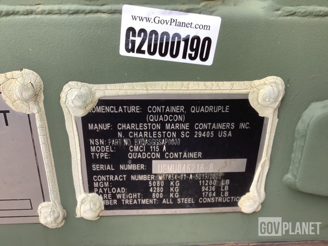 Charleston Marine CMCI 115A Quadcon Storage Container in Kapolei ...