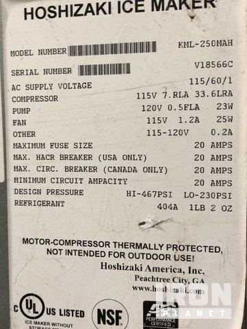 Hoshizaki KML-250MAH Ice Machine in Damascus, Arkansas, United