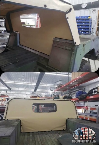 3-Part Humvee Canvas Kit (Rear Curtain, Soft Top Roof & Installation Kit)-Unused