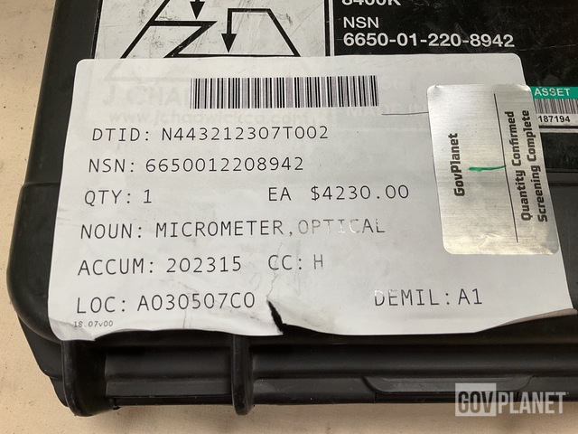 J Chadwick 8400K _ J Chadwick 8400K Digital Optical Micrometer Spec ...