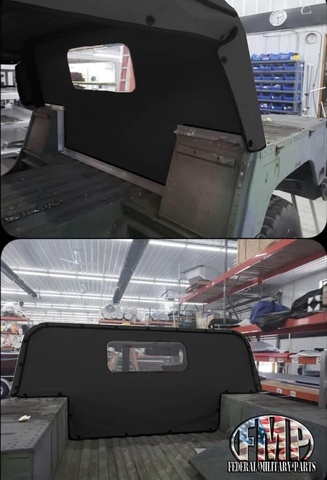 3-Part Humvee Canvas Kit (Rear Curtain, Soft Top Roof & Installation Kit)-Unused