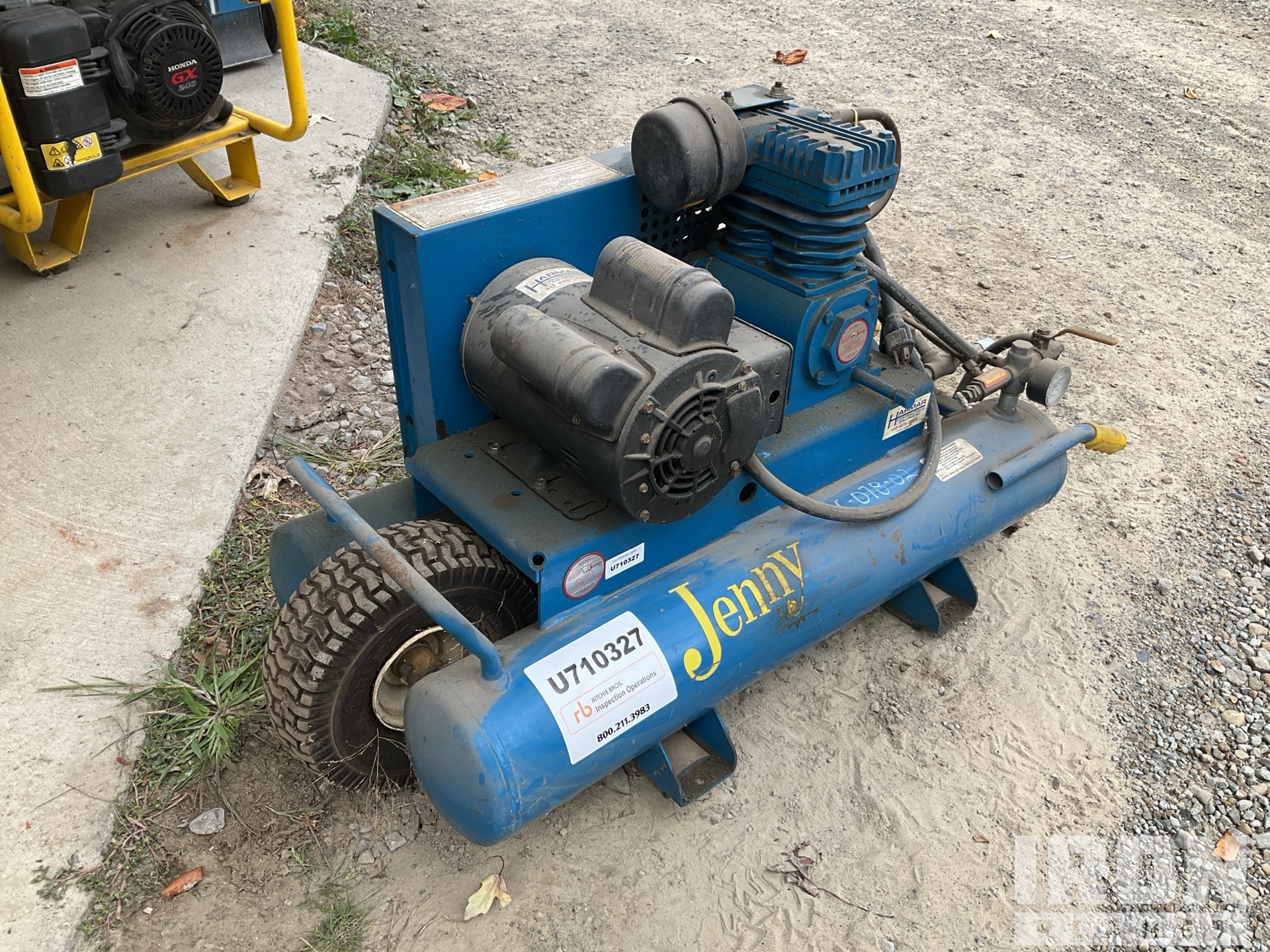 2007 Jenny K15A-8P Skid-Mounted Electric 8 gal Air Compressor in