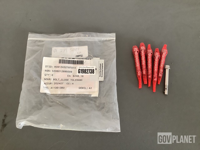 Surplus (8) Machine Bolts, (6) Close Tolerance Bolts & Assorted  