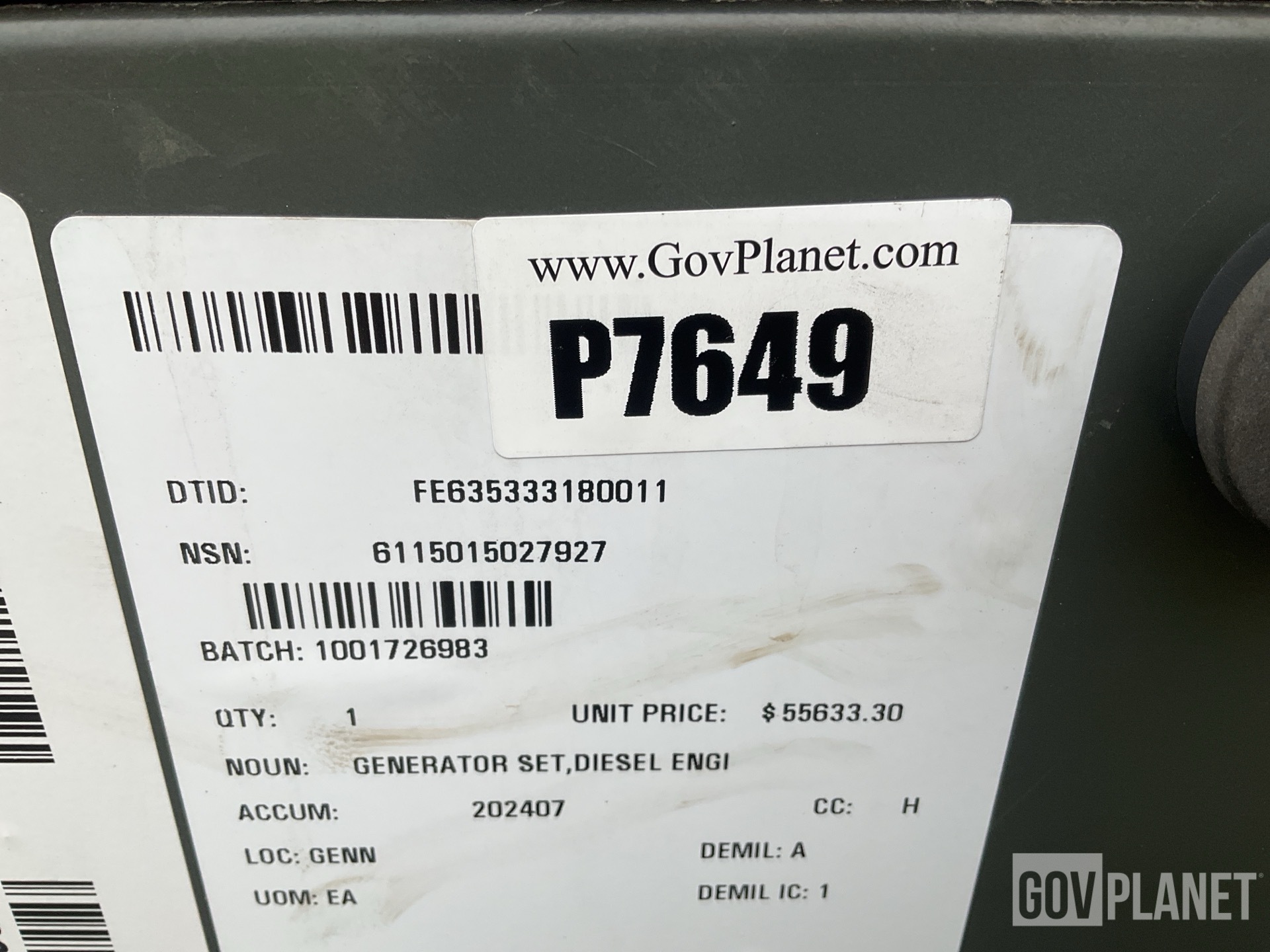 Surplus Essex Electro Engineers B809D 72kW Generator Set in South