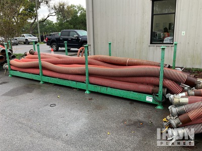 Quantity of 6" Diameter Hoses with Storage Rack