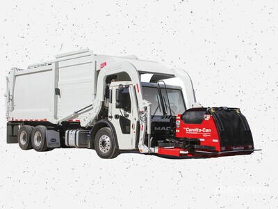 Heil 28-YD Half/Pack Sierra Automated Front Loader with Odyssey Controls, 3rd Eye, & Curotto-Can on a 2025 Mack LR Chassis Waste Collection Truck