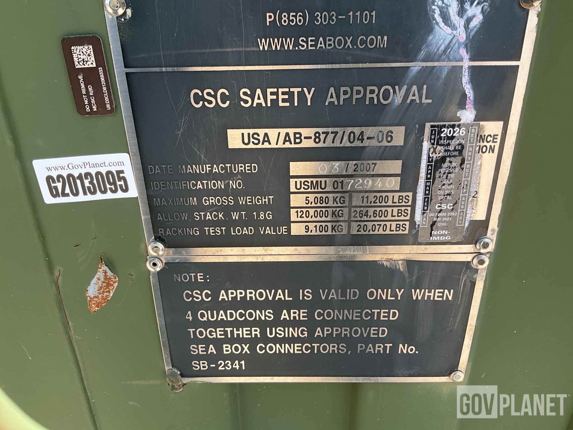 Surplus Seabox 807A7EG1 Quadcon Storage Container in Yermo, California, United States (GovPlanet Item #11972522) ncoa-policy-letters-soldier-support-institute-u-s-army