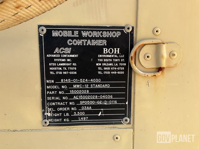 BOH Environmental MWC-12 Standard Mobile Workshop Container in Lake ...