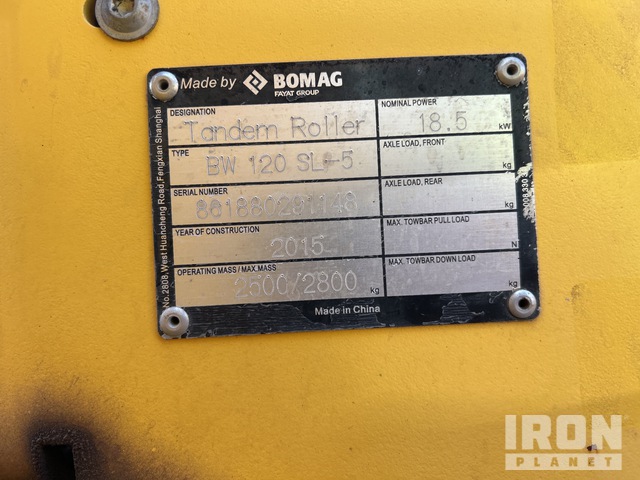 COMPACTADOR 2015 BOMAG BW120SL5