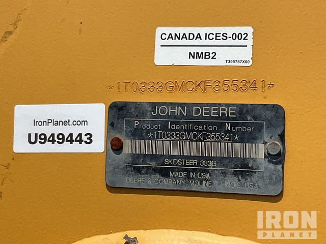 MINI CARGADOR SOBRE ORUGAS 2019 JOHN DEERE 333G