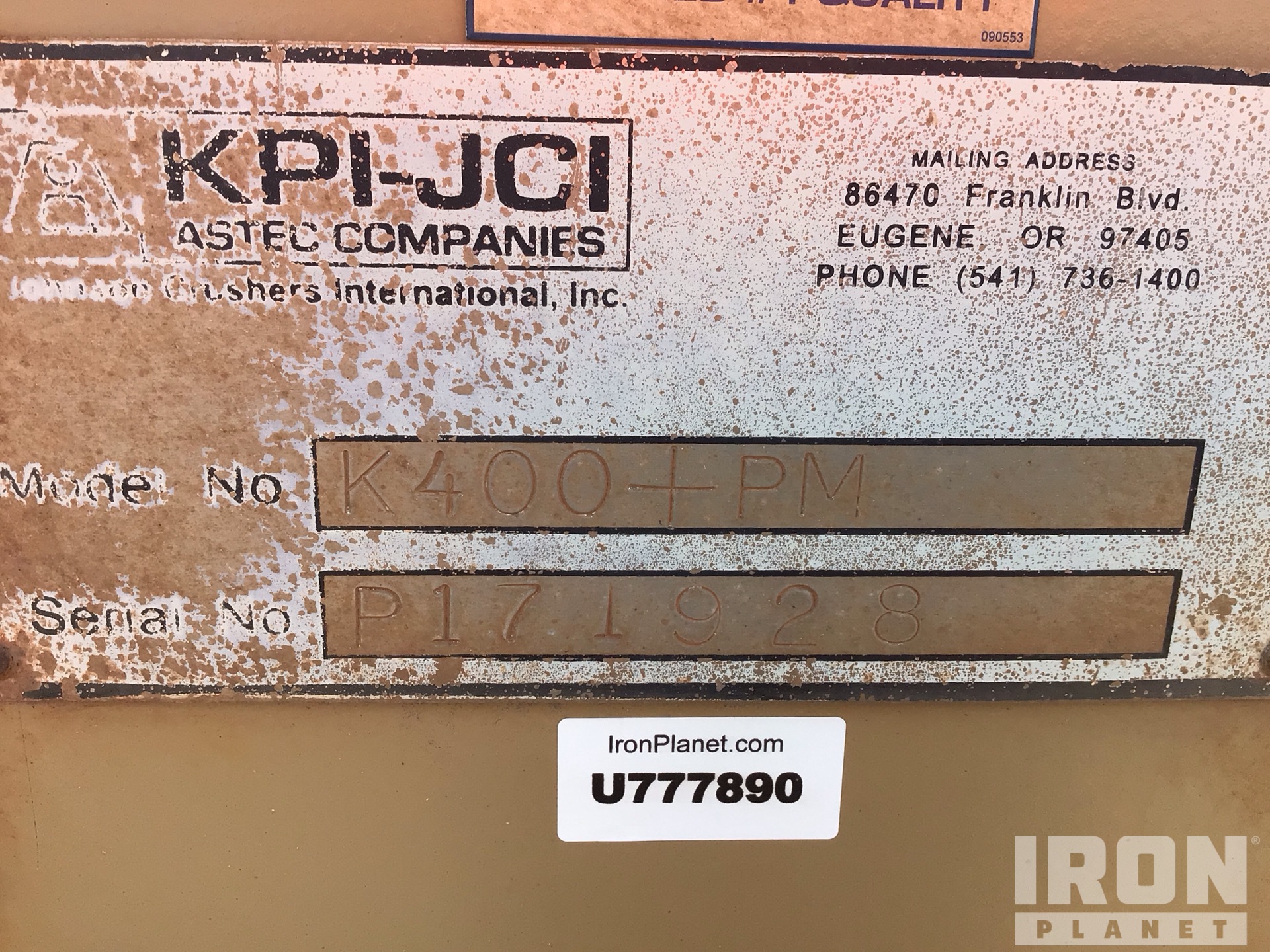 2017 KPI-JCI K400+PM Portable Cone Crushing Plant in Rapid City