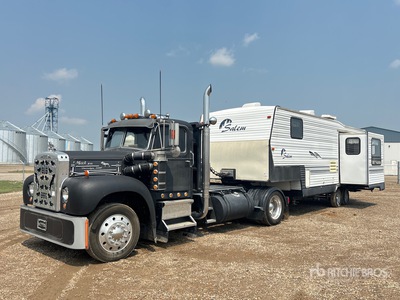 1962 Mack B75 4x2 S/A Day Cab Truck Tractor C/W Salem Travel Trailer