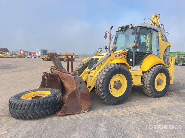 R.O.S. New Holland LB115B 1/50 - Pelle Chargeuse Tracto En Boîte, Miniature De Collection Norev