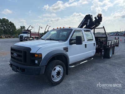 2007 Hiab 077CLX 8380 lb Knuckle Boom on 2008 Ford F-550 XL 4x2 Crew Cab Flatbed Truck with Crane