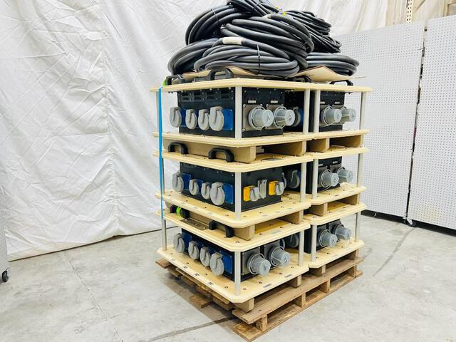 Quantity of (6) LEX DB100 30KW Power Distribution Spider Box w/Cords (Unused)