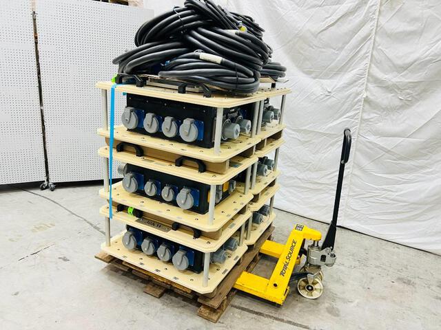 Quantity of (6) LEX DB100 30KW Power Distribution Spider Box w/Cords (Unused)