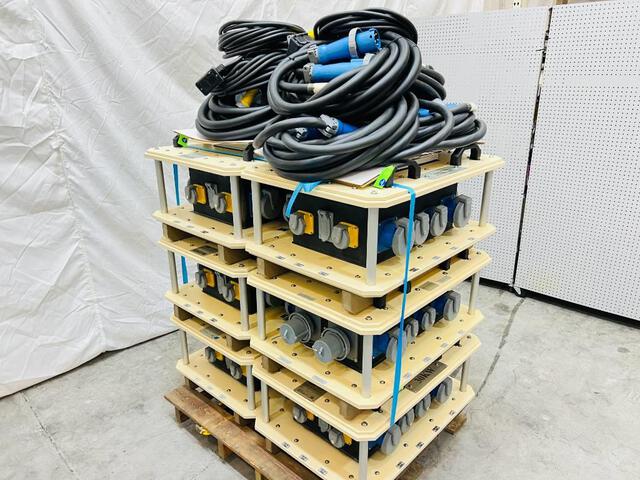 Quantity of (6) LEX DB100 30KW Power Distribution Spider Box w/Cords (Unused) Quantity of (6) LEX DB100 30KW Power Distribution Spider Box w/Cords (Unused)