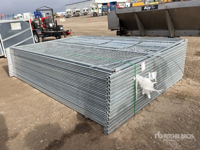 Quantity of (32) 2024 Can Industrial 10 ft x 6 ft Galvanized Temporary Bauzaun (Unused)