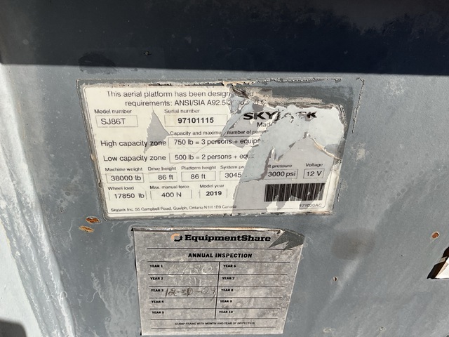 ELEVADOR TELESCóPICO 2019 SKYJACK SJ86T