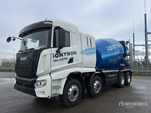 SANY – Camion Toupie Béton ISEE2 Électrique 8x4 – 1/35 – Métal/plastique Bleu – SANYISEETOUPIE