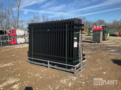 (24) Pieces of Powder Coated Steel Fence w/(25) Post Connectors - Unused