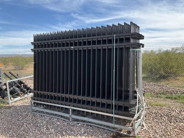 (24) Pieces of KJ Powder Coated Steel Fence w/(25) Post Connectors - Unused