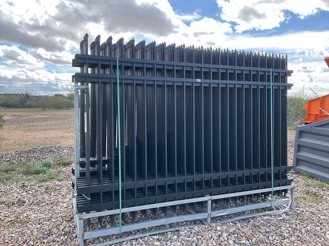 (24) Pieces of Powder Coated Steel Fence w/(25) Post Connectors - Unused