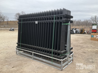 (24) Pieces of Galvanized Steel Garden/Public Space Fence w/(25) Post Connectors