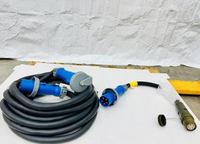 Quantity of (1) LEX 60 Amp Power Distribution Cord & (1) 60 Amp MIL to Hubbell Adapter (Unused)