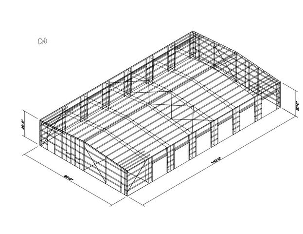 Power Steel Buildings Inc 80 Ft x 140 Ft x 23 Ft Storage Building (Unused)