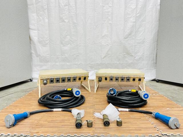 Qty. (2) 60 Amp Square D Power Distribut Breaker Panels with Cords & Adapters Qty. (2) 60 Amp Square D Power Distribut Breaker Panels with Cords & Adapters