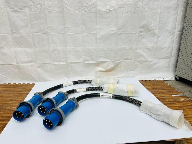 Quantity of (3) 100 AMP Military Female to Male Hubbell Electrical Power Adapters