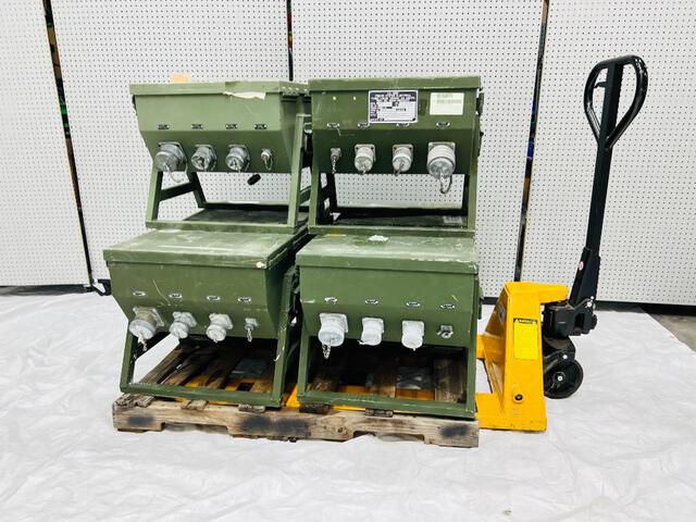 Quantity of (6) 100 Amp Military Power Distribution Spider Boxes (Unused) Quantity of (6) 100 Amp Military Power Distribution Spider Boxes (Unused)