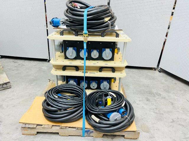 Quantity of (2) LEX 30 kW Power Distribution Spider Box w/ 60 Amp Power Feeder Cords & Adapters (Unused) Quantity of (2) LEX 30 kW Power Distribution Spider Box w/ 60 Amp Power Feeder Cords & Adapters (Unused)