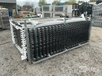 (30) Pieces of Galvanized Steel Garden/Public Space Fence w/(31) Post Connectors