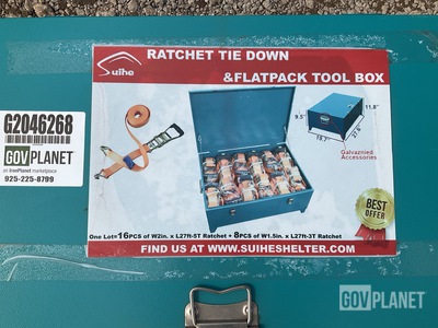 Suihe Ratchet Tie Down Set w/Flatpack Tool Box