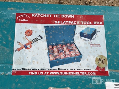 Suihe Ratchet Tie Down Set w/Flatpack Tool Box