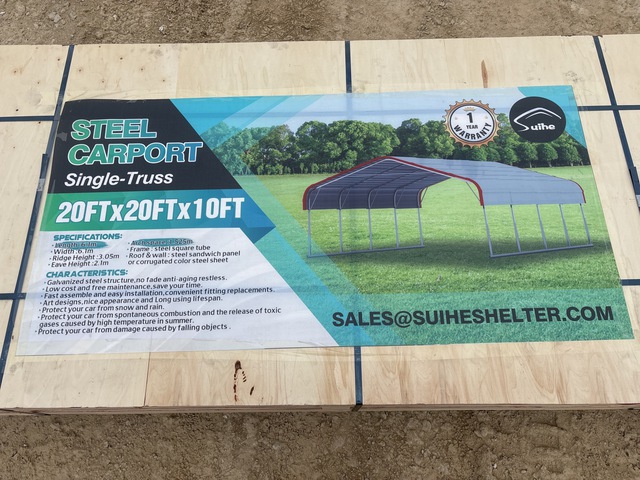 Suihe Single-Truss Steel Carport - Unused