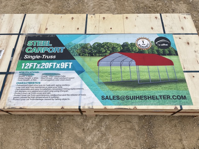 Suihe Single-Truss Steel Carport - Unused Suihe Single-Truss Steel Carport - Unused