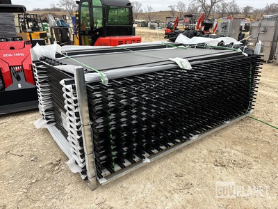 (30) Pieces of Galvanized Steel Garden/Public Space Fence w/(31) Post Connectors