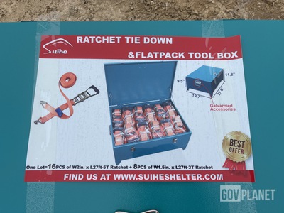 Suihe Ratchet Tie Down Set w/Flatpack Tool Box