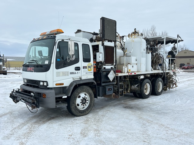2000 GMC T8500 6x2 COE Extended Cab MRL Plural Component T/A Cold Plastic Paint Truck 2000 GMC T8500 6x2 COE Extended Cab MRL Plural Component T/A Cold Plastic Paint Truck